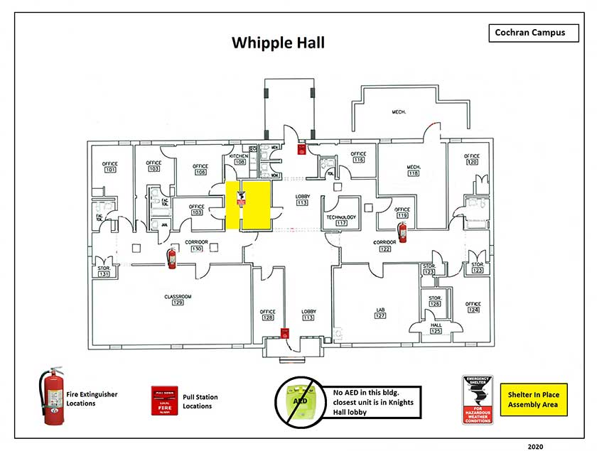 Whipple Hall Safety Diagram